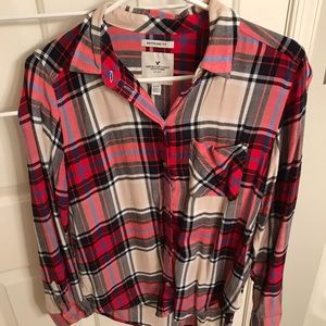 American Eagle Boyfriend Fit Plaid Flannel